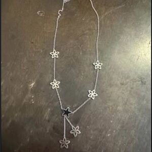 Stainless steel flower and star necklace